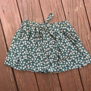 Green floral skort